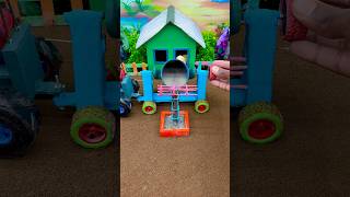 Real Working Mini Tractor Cement Mixer 🚜 | DIY Concrete Pillar Making Machine#shorts