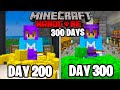 I Survived 300 Days in HARDCORE Minecraft...