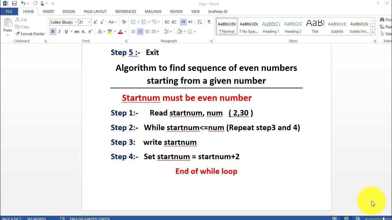 Algorithm to find sequence of odd and even numbers | example of ...