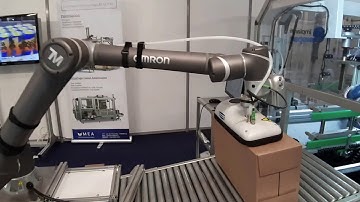 Robot collaboratif Omron TM12 MEA Palettisation Salon CFIA Lyon 2019