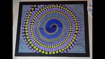 Dot painting with Artist Janette Oakman 36 Spiral 2 Tutorial Geometric Symmetric Pointillism
