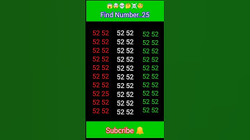 Can You Find the Number 25 in 5 seconds? 👀🔥 #shorts