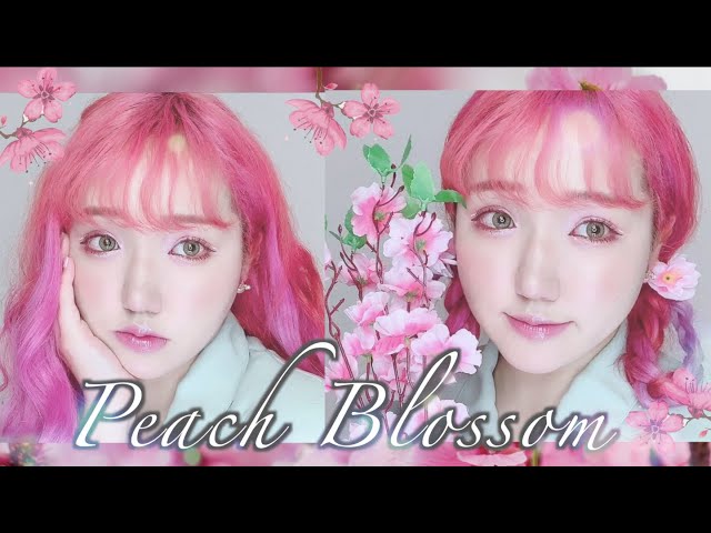 【花メイクシリーズ】春にぴったり‼︎桃の花イメージメイク♡Peach blossom Makeupノーファンデメイク｜詐欺メイク｜ピンクメイク｜｜中国妆｜중국 메이크업