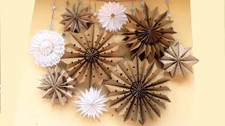 Easy Paper bag stars | Simple Hand made Christmas stars | DIY Xmas decoration | Christmas craft