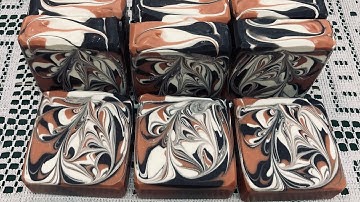 Making Rose Clay & Activated Charcoal Cold Process Soap w/ Goats Milk ... Hanger Swirl & Cut