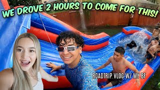 GOING TO A GIANT WATER SLIDE PARTY | ROAD TRIP WITH MY BF