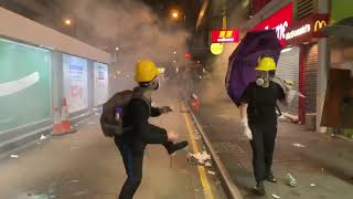 As the massive protests in hong kong continue, protestors have gotten
good at managing tear gas sent their way by riot police. subscribe for
awesome ...