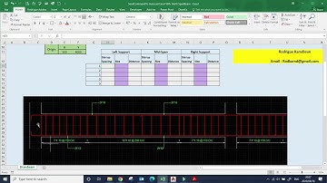 How to draw multi span beam in AutoCAD with Excel VBA.