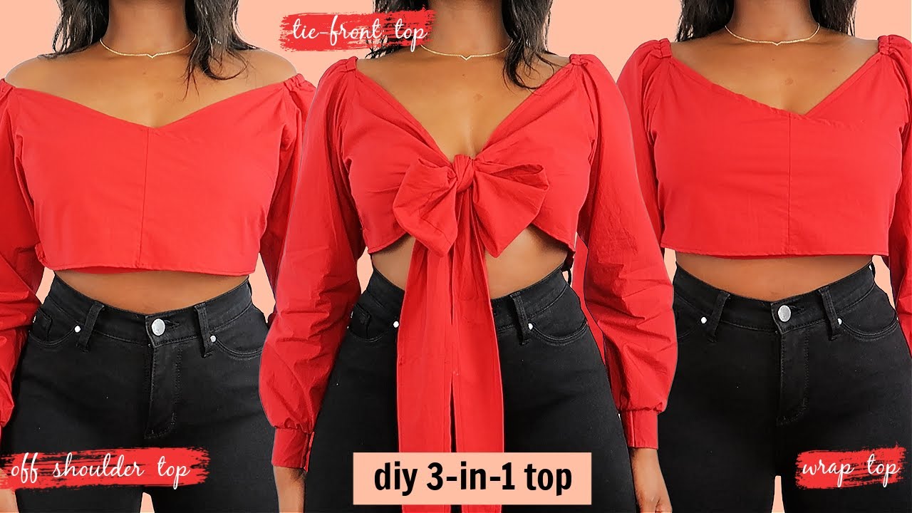 How to Turn an Old Shirt Into a 3-in-1 Top! | Step by Step Tutorial