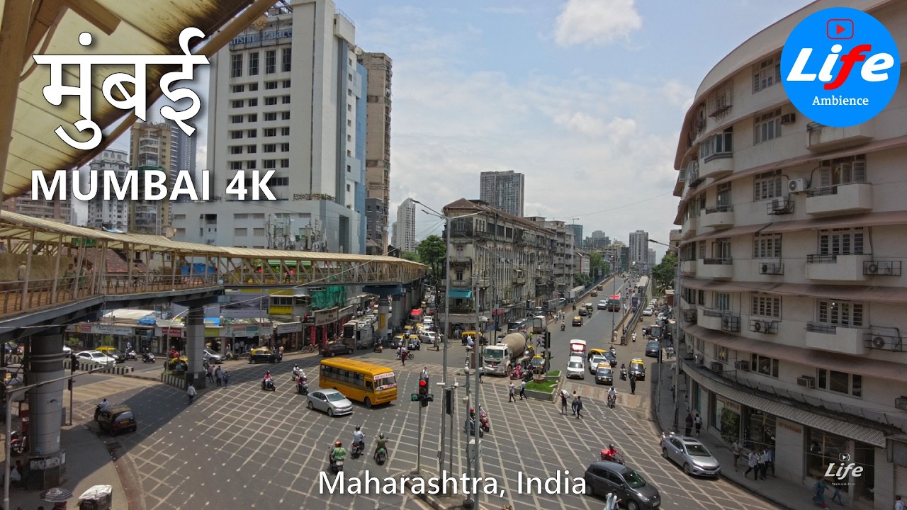 (मुंबई) Walking Grant Road to Girgaon - Real Streets of Mumbai 4K Walking Tour