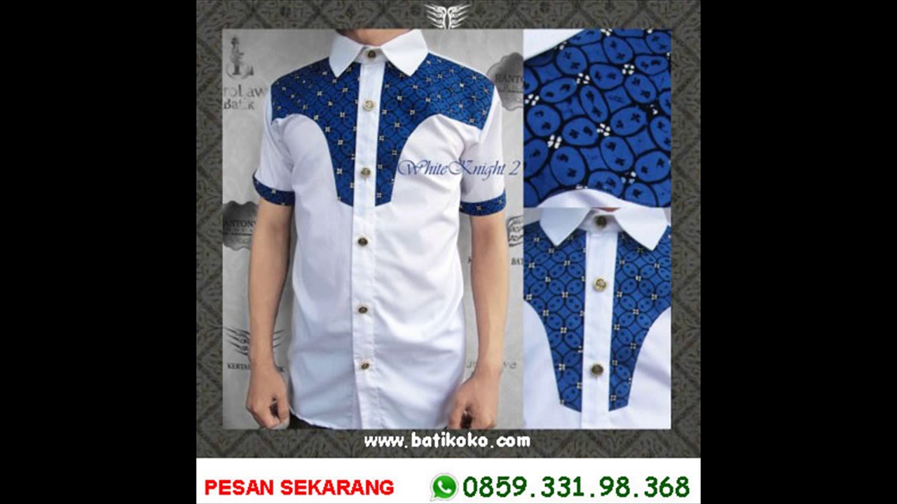  62859 331 98 368 Batik  Kombinasi  Polos  Pria  Lengan 