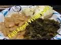 Real Southern Menu - Turnip Greens Cooked With Turkey Necks and Cornbread for Fall Food Friday #3