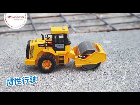 Детская инерционная игрушка машина Дорожный каток 1:10 Строительная техника бульдозер трактор Детали двигаются, видео 1