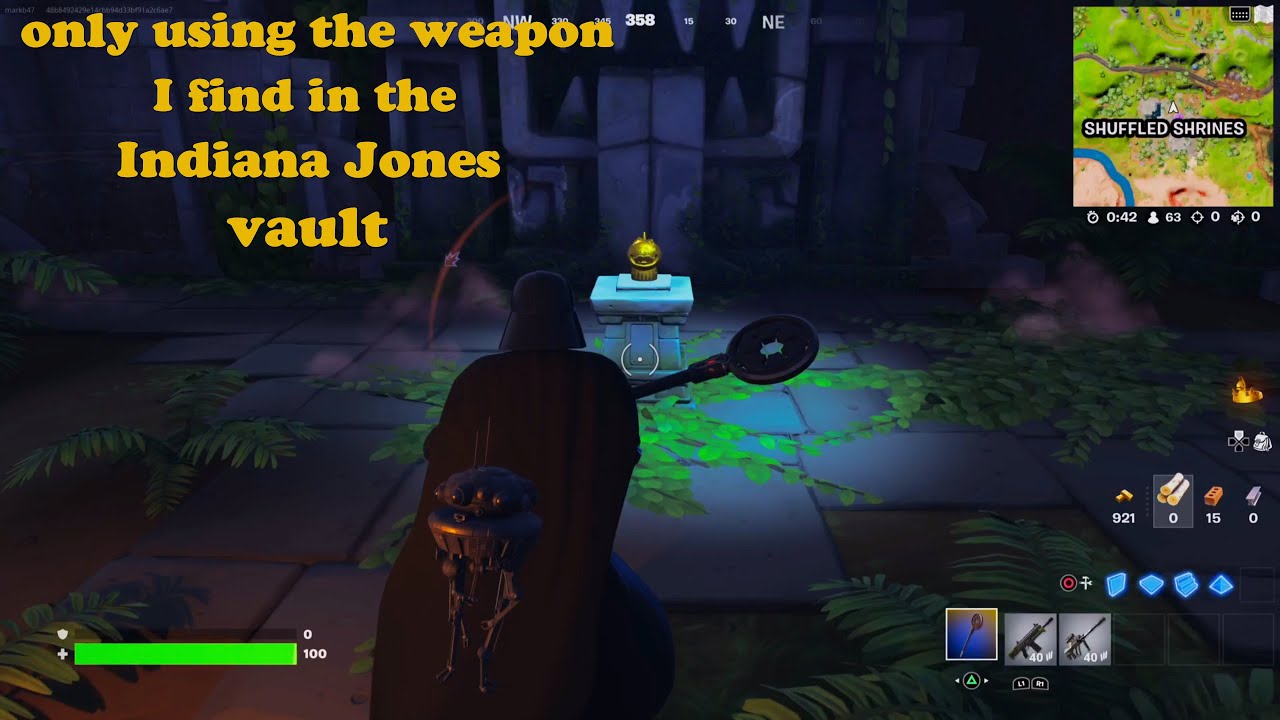 Fortnite Chapter 3 season 3 but I can only use weapons from the Indiana