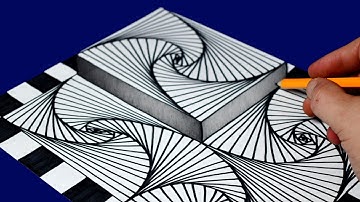 3D Step Line Illusion Pattern / Satisfying Trick Art Drawing