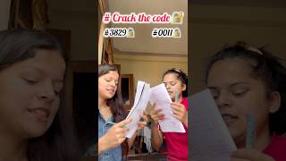 Crack the code challenge🔓 #challengevideo #viral #challenge #sister  #youtubeshorts #funchallenge