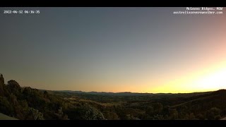 Timelapse of night sky and stars with moonset then Tongan Volcano sunrise colours