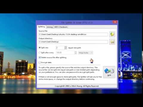 How to Split Files into Parts and Join them using FFSJFree File Splitter and Joiner