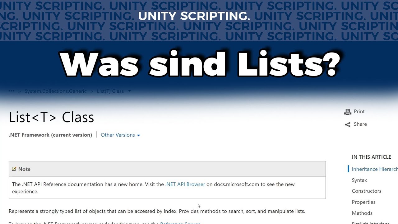Scripting 04 lists in unity youtube