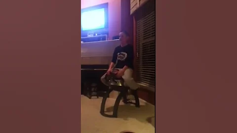 Crazy kid thinks he is ridding a horse