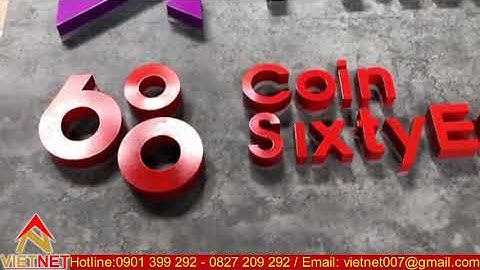 Chữ inox sơn hấp nhiệt hắt sáng chân