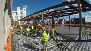 Timelapse: Concrete is poured for Rockefeller's new river campus