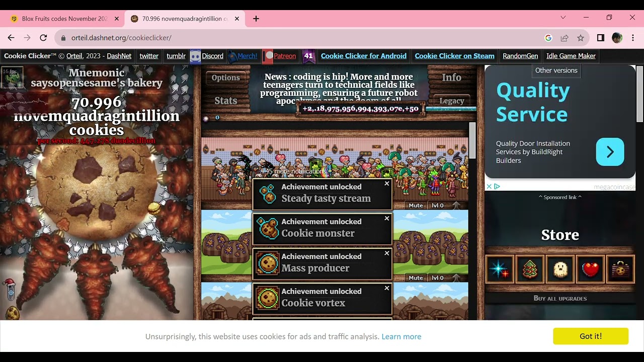 COOKIE CLICKER INFINITY HACK 