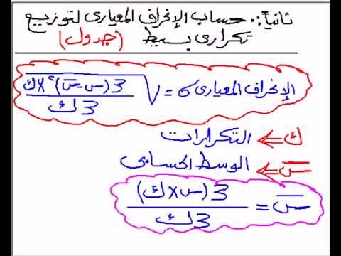 حساب الانحراف المعياري لتوزيع التردد البسيط ، إحصائية الثواني التحضيرية على Youtube