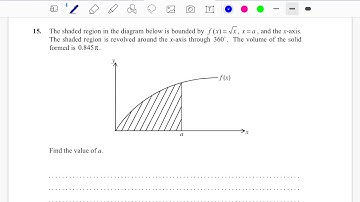 2006 November IB Math Paper 1 SL Q14 Volume of Revolution