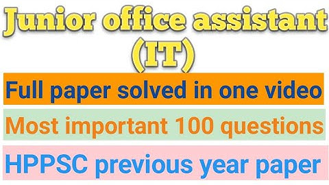 Hppsc !! JOA-IT !! Solved paper