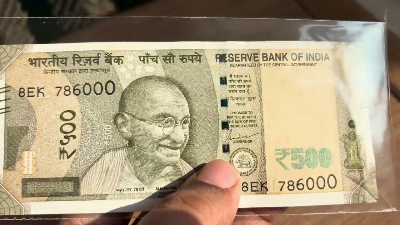 Superb note😍 Indian 500 rupees unc note with fancy number786000 