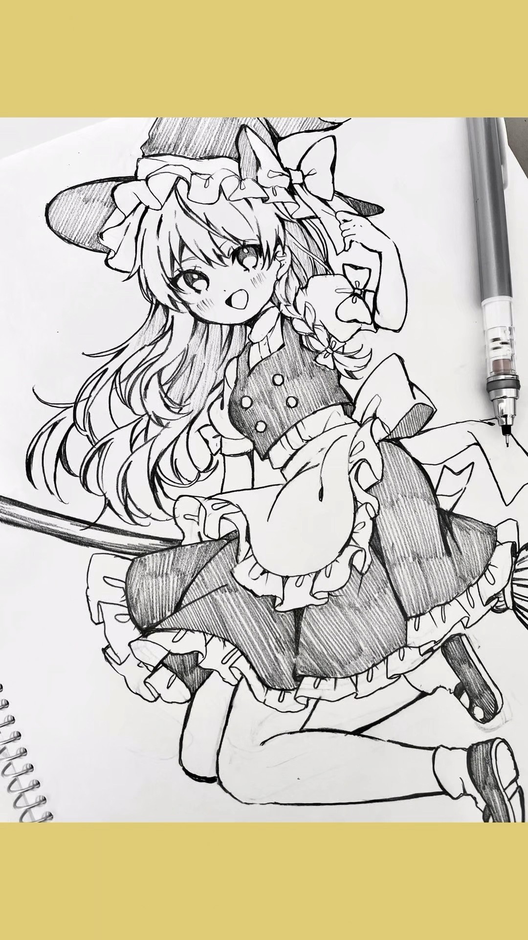 魔理沙描いてみた#アナログイラスト #アナログイラストメイキング