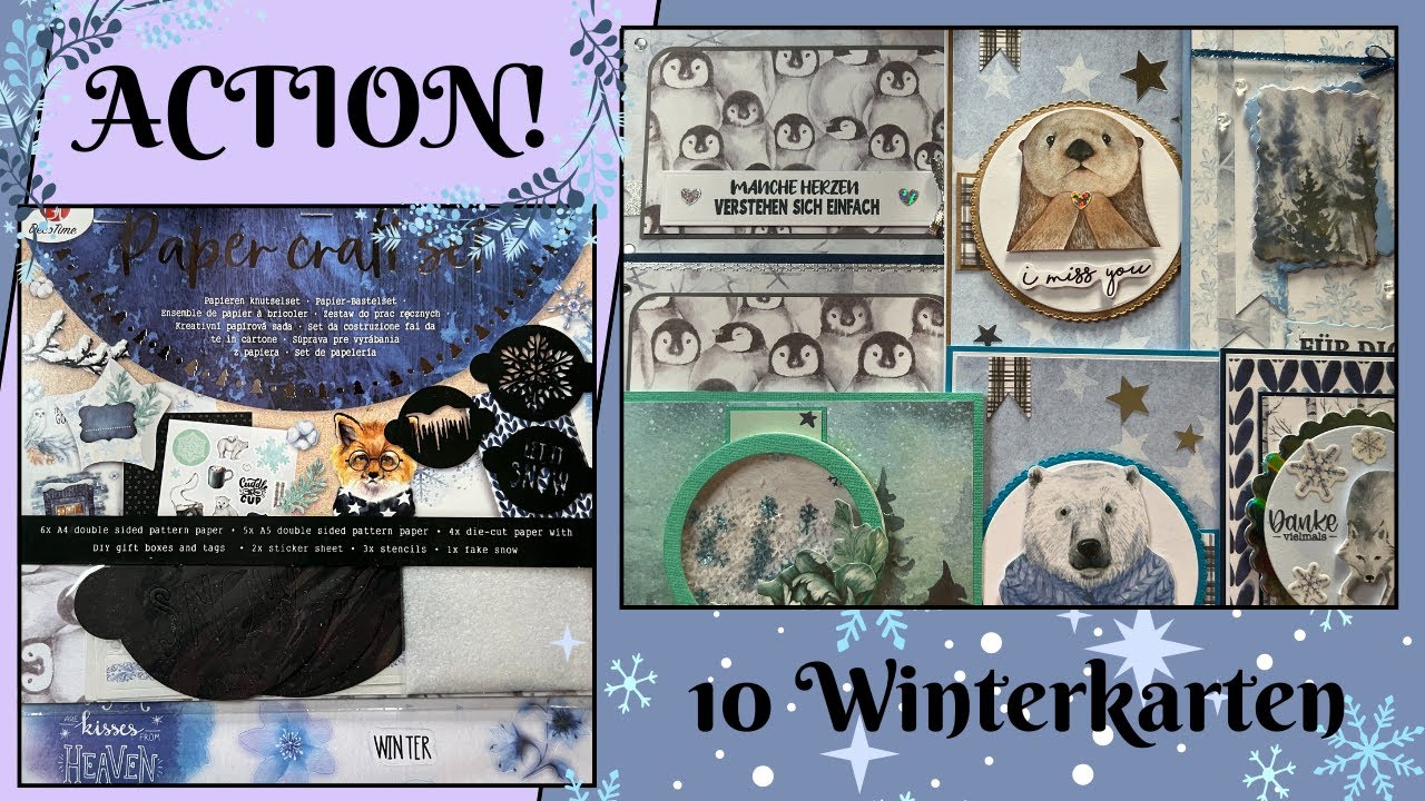 Action❣️ 10 Winterkarten ❄️ - Paper Craft Set - Déco Time
