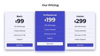 Responsive Pricing table Using Only HTML & CSS