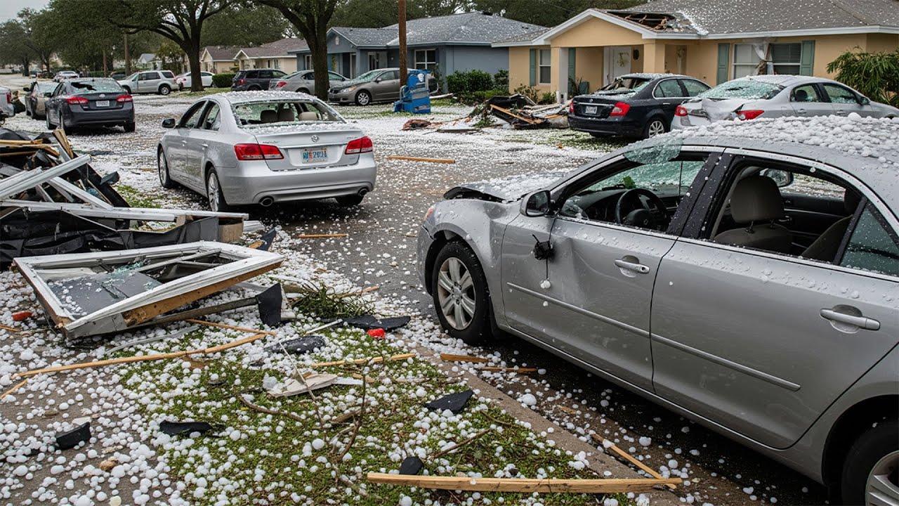 Chaos in Florida Today! Brutal Hail Storm Destroys Cars & Homes in ...