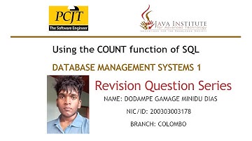 Using the COUNT function of SQL - Database Management Systems 1