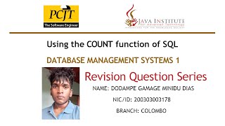 Using the COUNT function of SQL - Database Management Systems 1