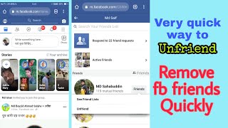 How to quickly unfriend facebook friends & remove friends from my fb account at once / One click screenshot 2