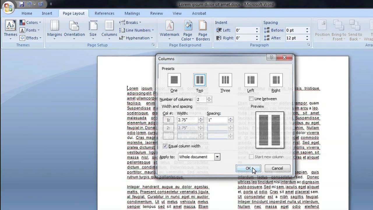 adjust columns to fit text in word