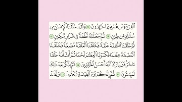 {سوره المؤمنون ١٢-١٦} مقرر الحفظ للصف الثاني عشر الفصل الثاني