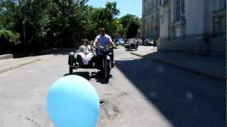 Wedding on a motorcycle with a sidecar, in Sebastopol Wedding on a motorcycle with a sidecar, in Sebastopol