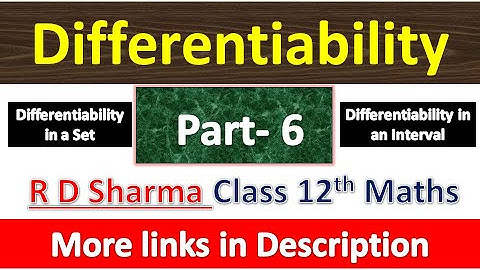 Differentiability | Class 12th R D Sharma Maths Solution | Dhanpat Rai Publication | Part 6