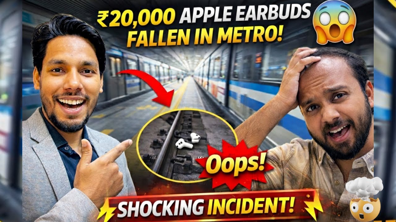 ₹20,000 Apple Earbuds Metro Mein Gir Gaye 😱 | Shocking Incident @goldenaso  