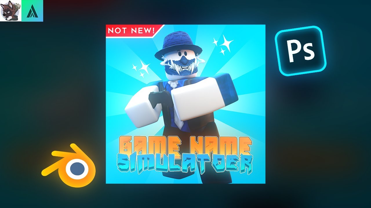 How to make a Roblox Game Icon using Blender & Photoshop ft.char (fast  tutorial) 