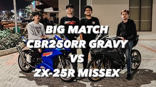 AKHIRNYA LEPAS!!! BIG MATCH CBR250RR GRAVY VS ZX25R MISSEX IMAM BSD