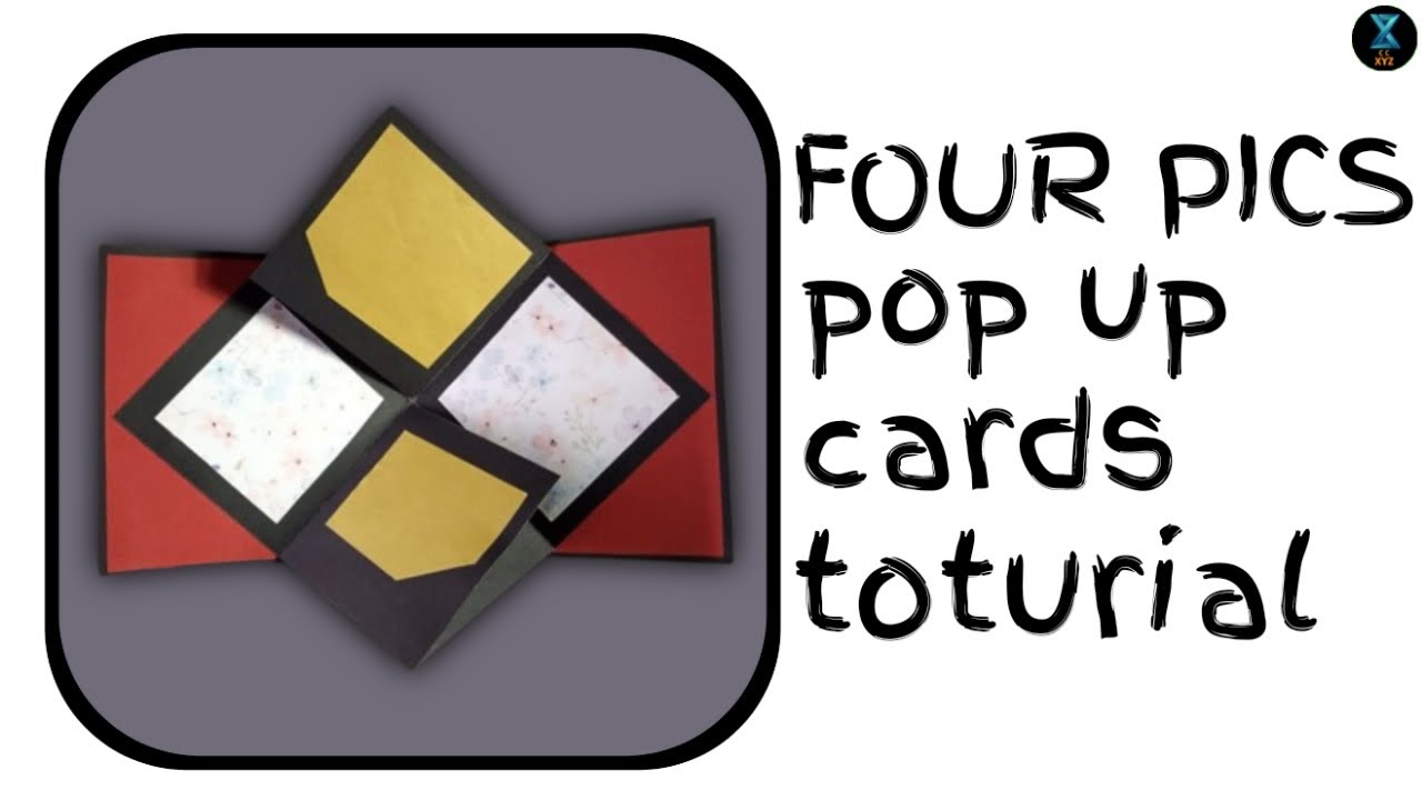 Pop-Up Card with 4 Square Photos | tutorial | by crazycraftzXYZ