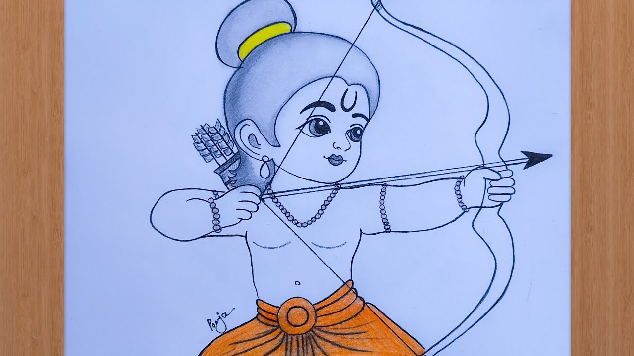 Shri Ram Drawing | How to draw lord Rama drawing | Ram ji ki drawing ...