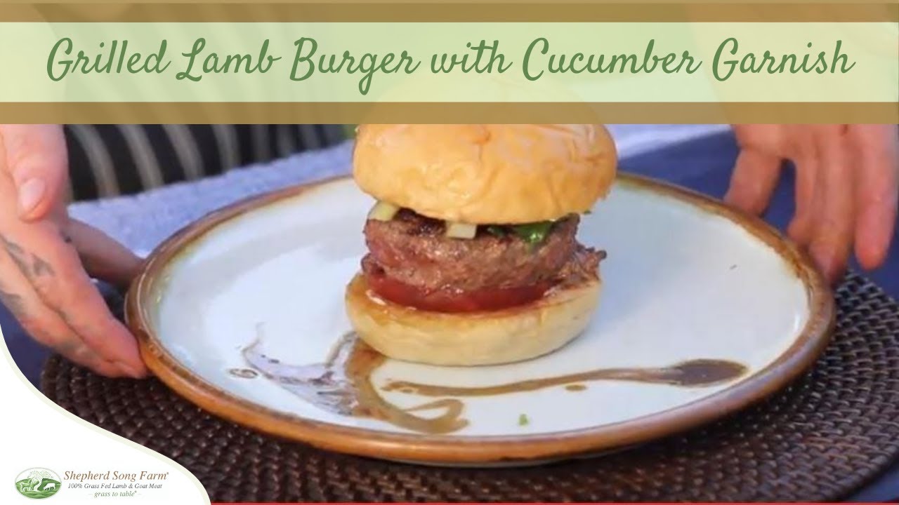 Grilled Lamb Burger with Cucumber Garnish Recipe YouTube