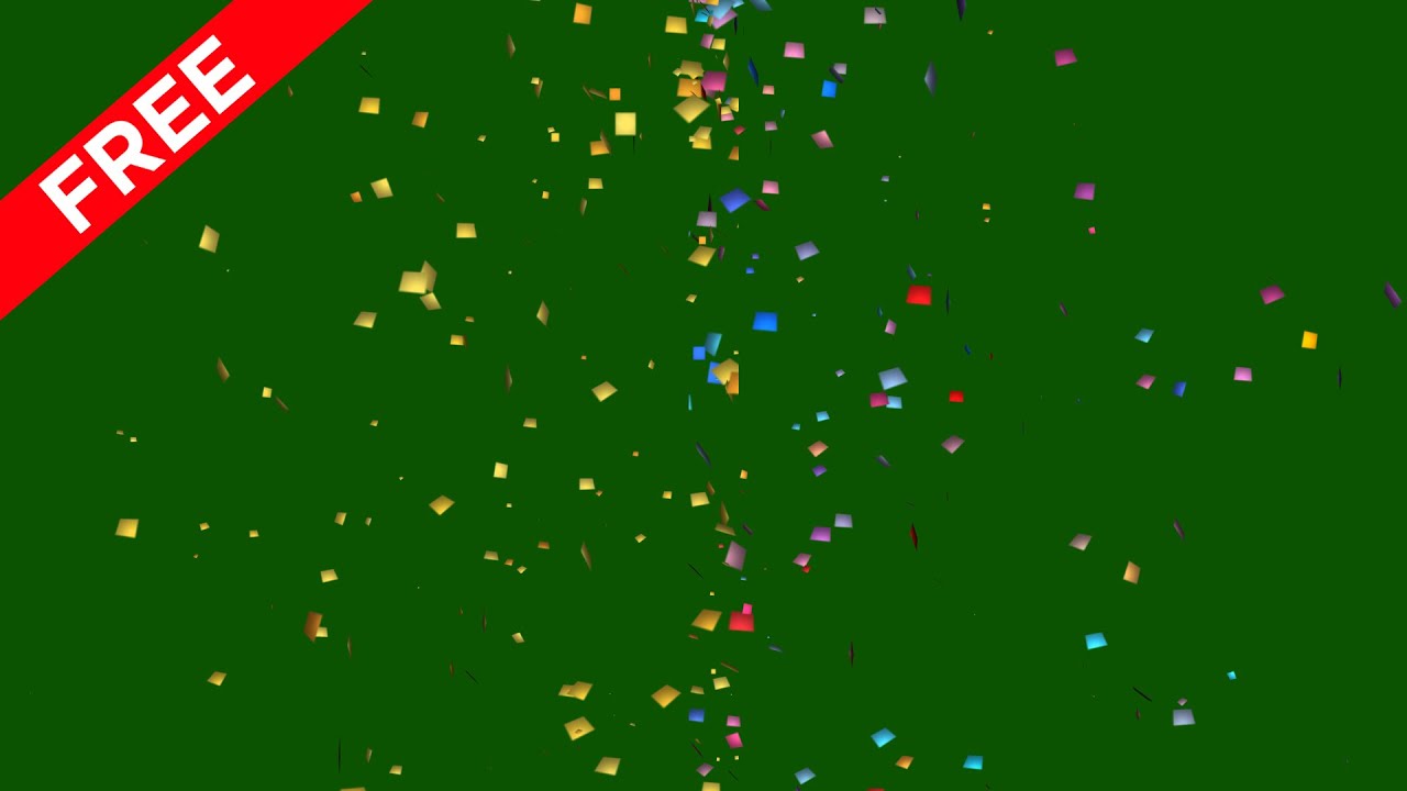 golden and colourful confetti falling green screen video free download