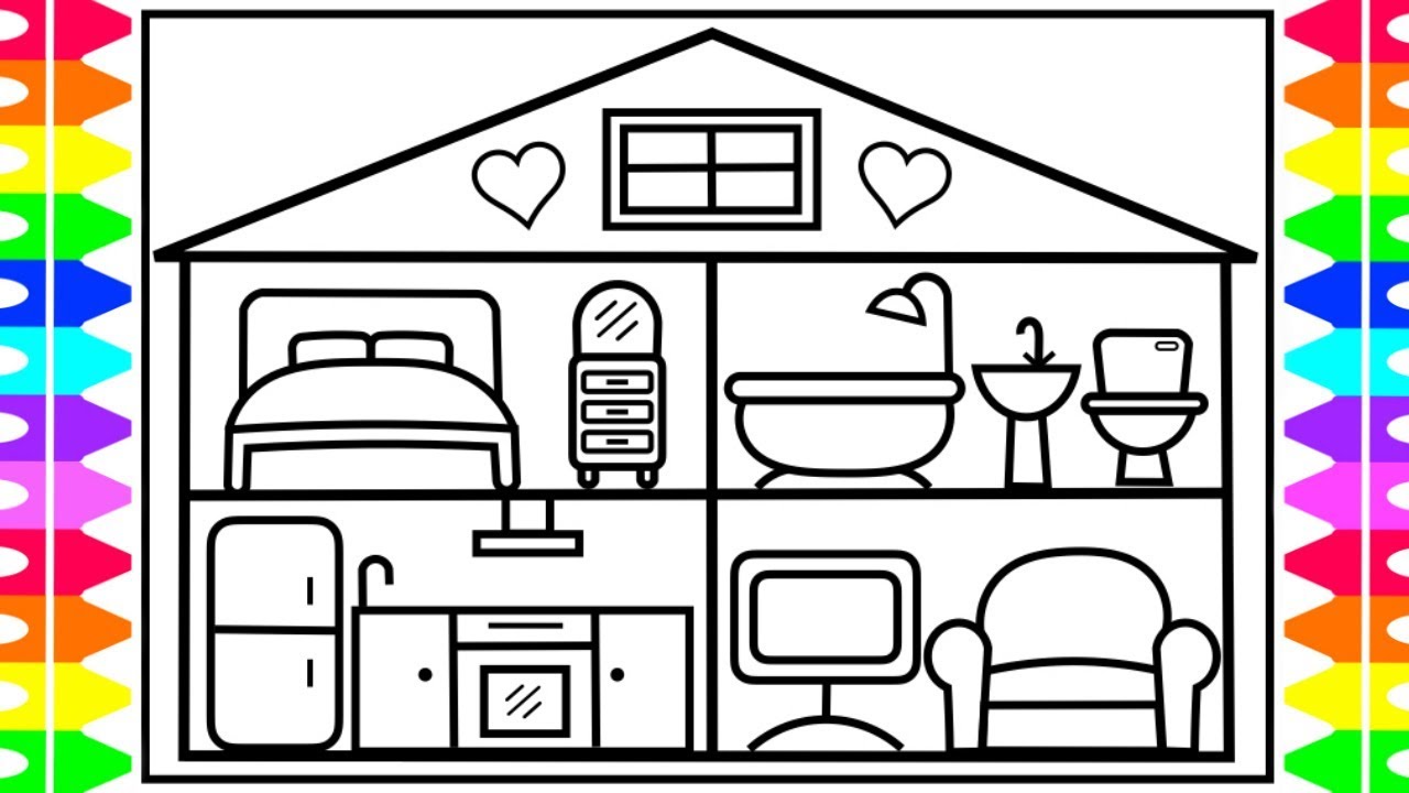 How To Draw A Baby Doll House For Kids Baby Doll House Coloring How To Draw A Baby Doll House For Kids Baby Doll House Coloring